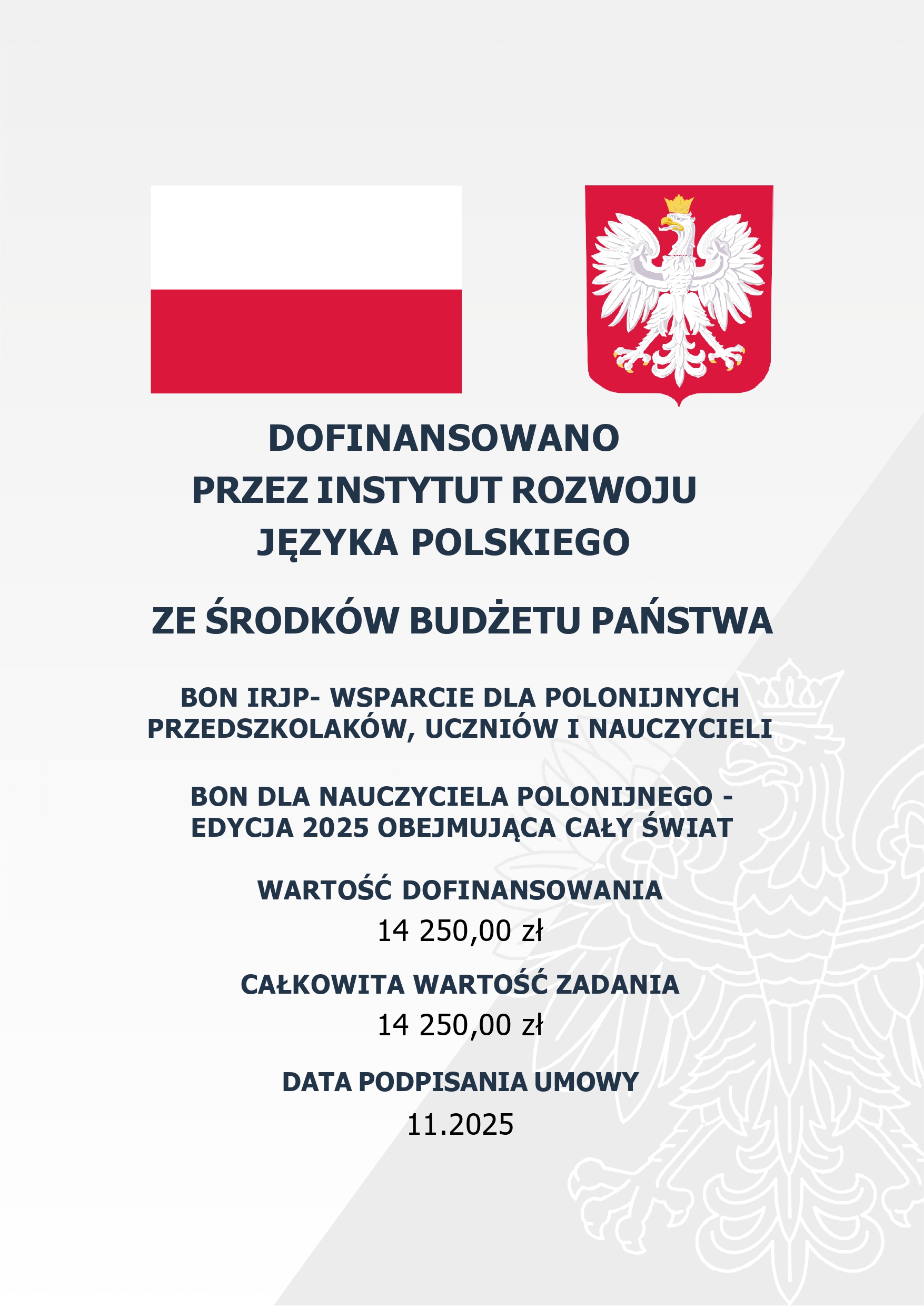 Bon dla Nauczyciela Polonijnego – edycja 2025 obejmująca cały świat